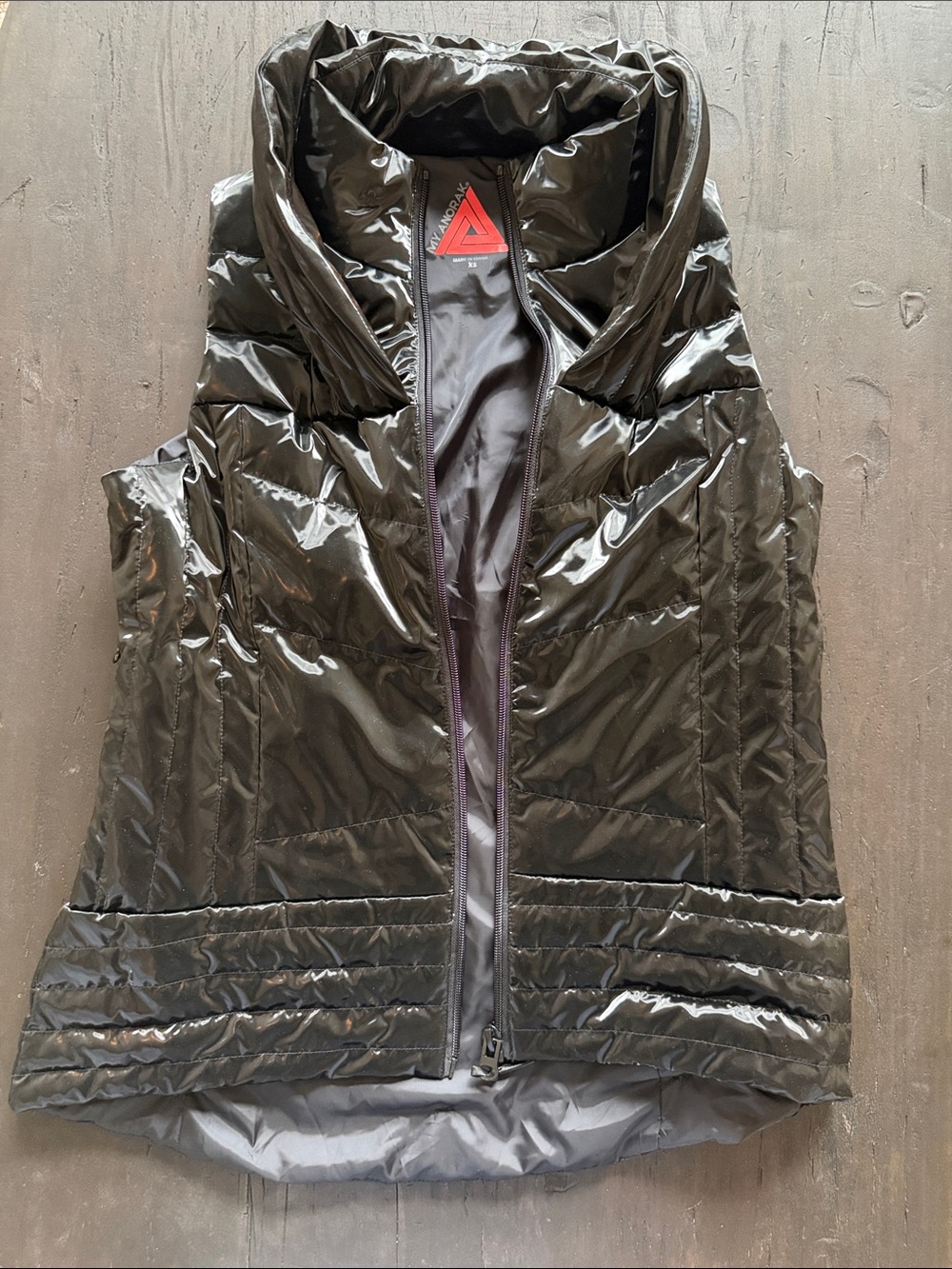 rebels Black Quilted Waxed Vest with Funnel Neck